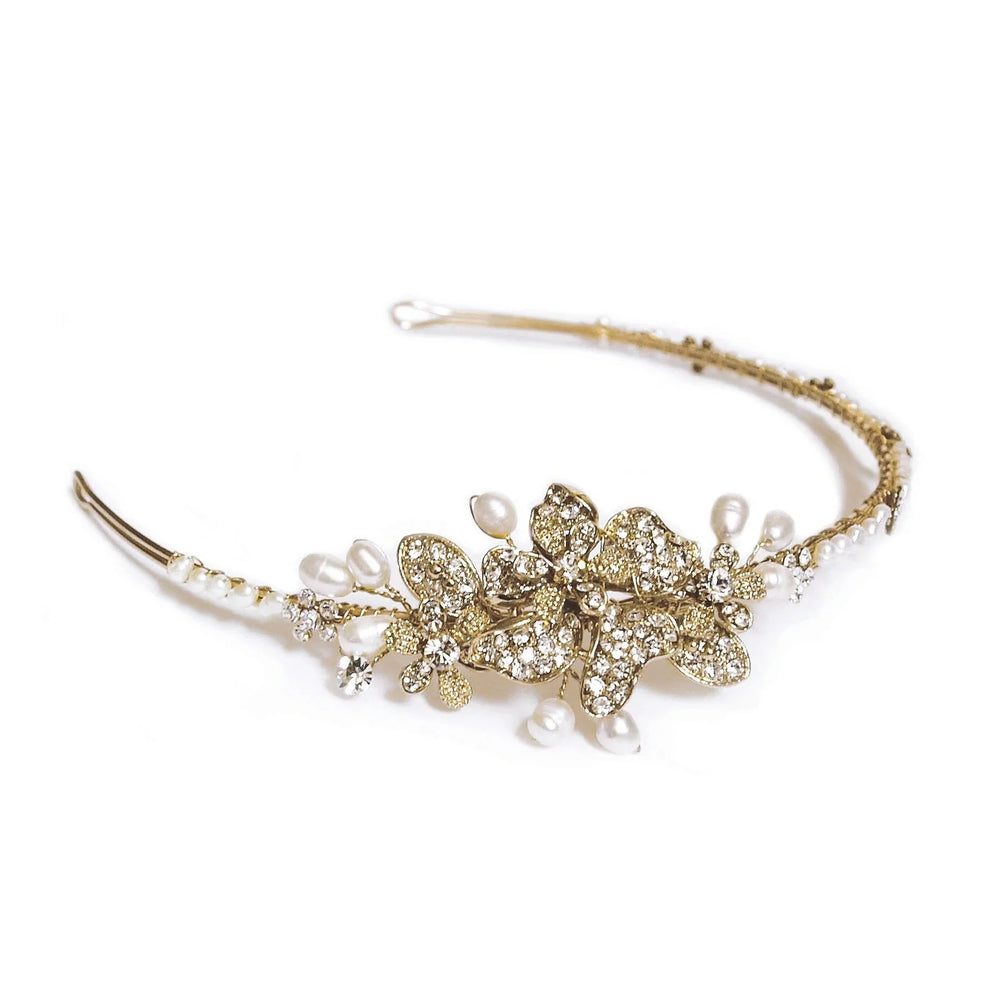 Ivory and Co Bride Floral Headband, Austrian Crystals, Pearls, Rose Gold, Silver, Gold MOLLY-CLARA-LULU