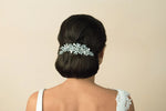 Ivory and Co Brides Crystal Hair Comb, Silver Leaf Design MADRID