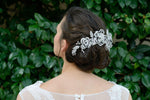 Ivory and Co Brides Floral Hair Comb, Silver with Austrian Crystals FANTASIA