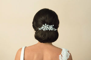 Ivory and Co Brides Floral Hair Comb, Silver with Austrian Crystals LOTUS