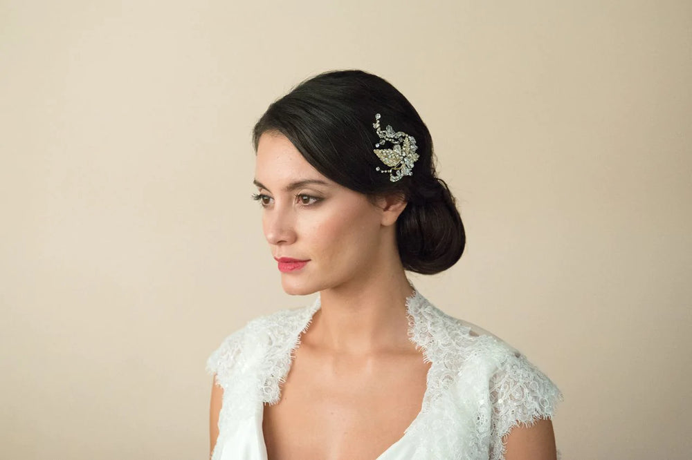Ivory and Co Brides Gold Crystal Hair Clip, MAGGIE