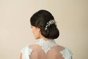 Ivory and Co Brides Gold Floral Hair Comb, GOLD PEARL CRESCENT
