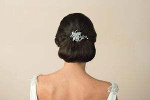 
            
                Load image into Gallery viewer, Ivory and Co Brides Silver Crystal Hair Clip, IVY
            
        