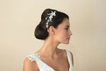 Ivory and Co Brides Silver Crystal Hair Comb, SILVER PEARL SCROLL