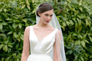 
            
                Load image into Gallery viewer, Ivory and Co Cambridge Single Tier Cathedral Wedding Veil, Crystal Edge, Ivory or White
            
        