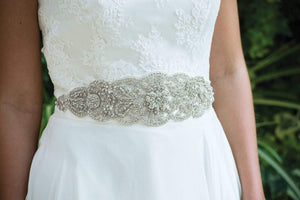 Ivory and Co Crystal Bridal Belt, Wedding Dress Belt, Crystal Organza Sash ART NOUVEAU