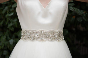 Ivory and Co Crystal Bridal Belt, Wedding Dress Belt, Organza Sash VINTAGE CRYSTAL