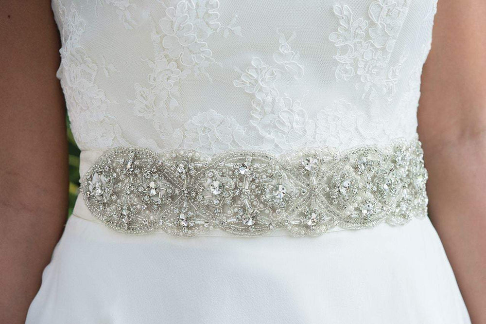 Ivory and Co Crystal Bridal Belt, Wedding Dress Belt, Organza Sash VINTAGE CRYSTAL