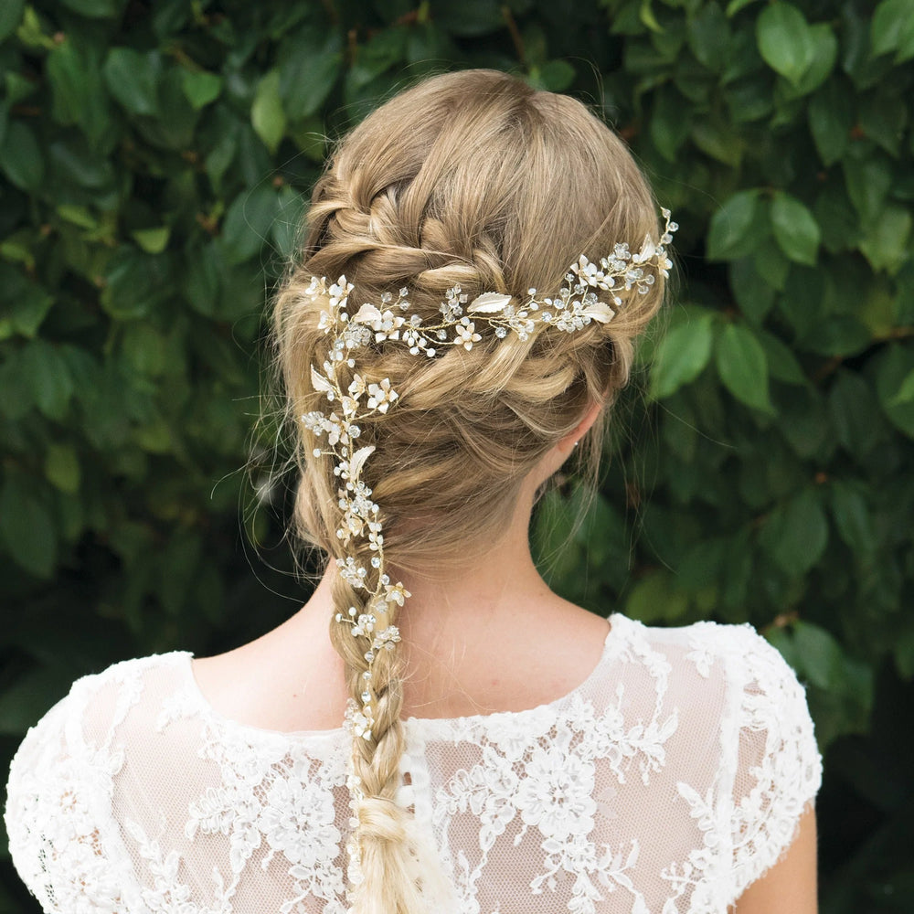 Ivory and Co Gold Bridal Hair Vine, SUMMER ROSE