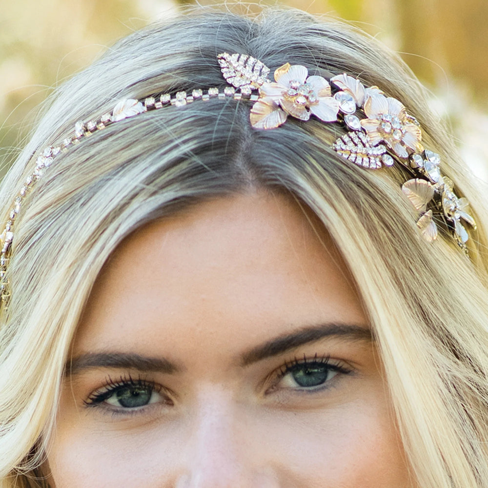 Ivory and Co Marigold Bridal Floral Headband, Austrian Crystals, 14k Gold Plated MARIGOLD