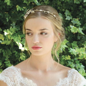 Ivory and Co Marigold Bridal Floral Headband, Austrian Crystals, 14k Gold Plated MARIGOLD