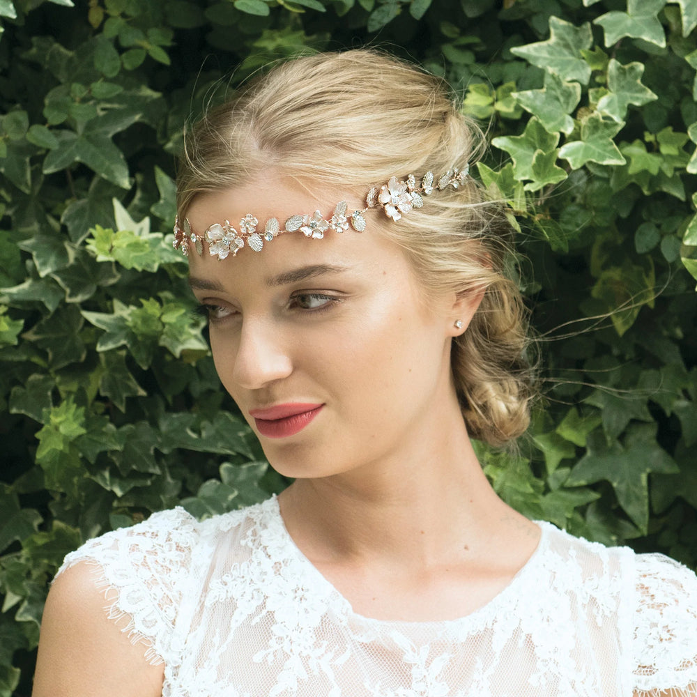 Ivory and Co Rose Gold Floral Bridal Hair Vine, SIENNA