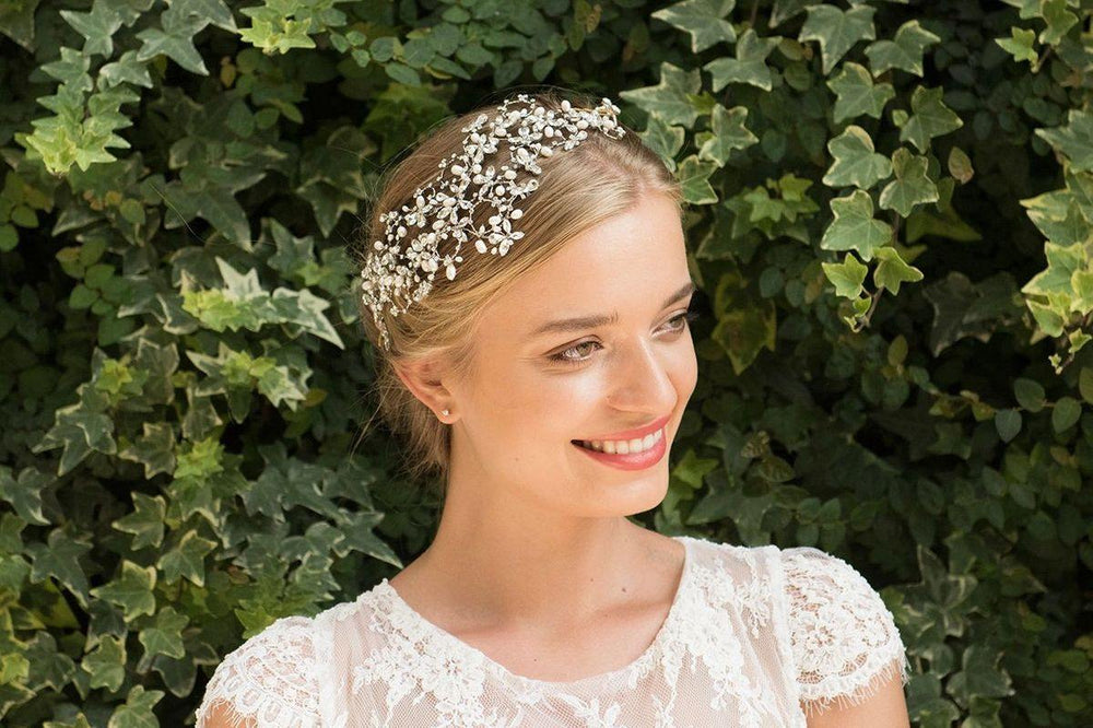 Ivory and Co Serenity Crystal and Pearl Bridal Headpiece Silver SERENITY