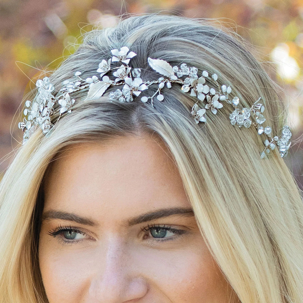 Ivory and Co Silver Bridal Hair Vine, ICE ROSE