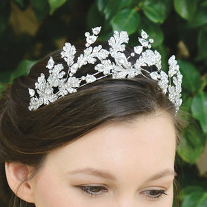 
            
                Load image into Gallery viewer, Ivory and Co Silver Crystal Bridal Tiara, VALKYRIE
            
        