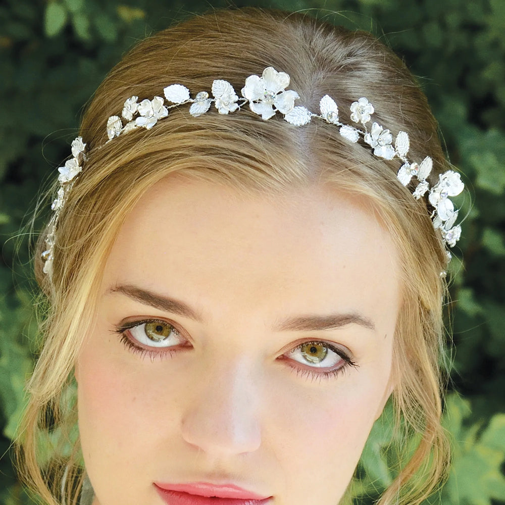 Ivory and Co Silver Floral Bridal Hair Vine, CELESTIA