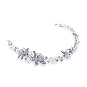 Ivory and Co Silver Floral Crystal Hair Vine, ANNETTE