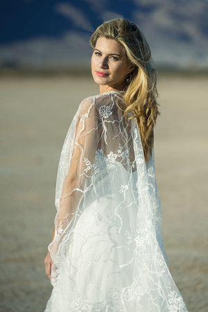 Ivory and Co Tulle Bridal Cape, Brides Wedding Dress Cloak, Cherry Blossom