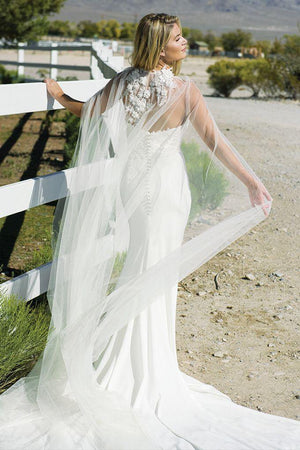 Ivory and Co Tulle Bridal Cape, Brides Wedding Dress Cloak, Patchouli