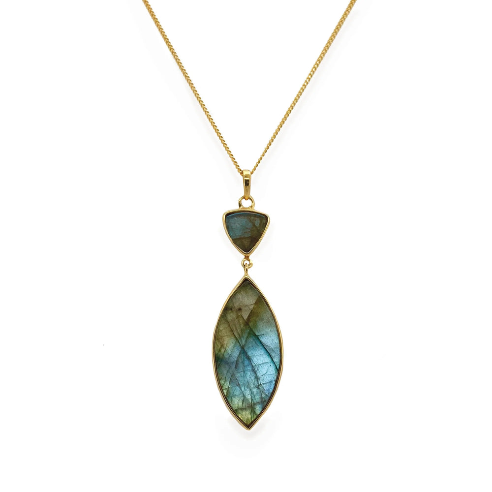 Labradorite Drop Necklace, Pendant, Gemstone Jewellery, PALM