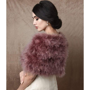 
            
                Load image into Gallery viewer, Marabou Feather Wrap, Dusky Pink, Vintage Inspired Shrug, Stole 1297 **SALE**
            
        