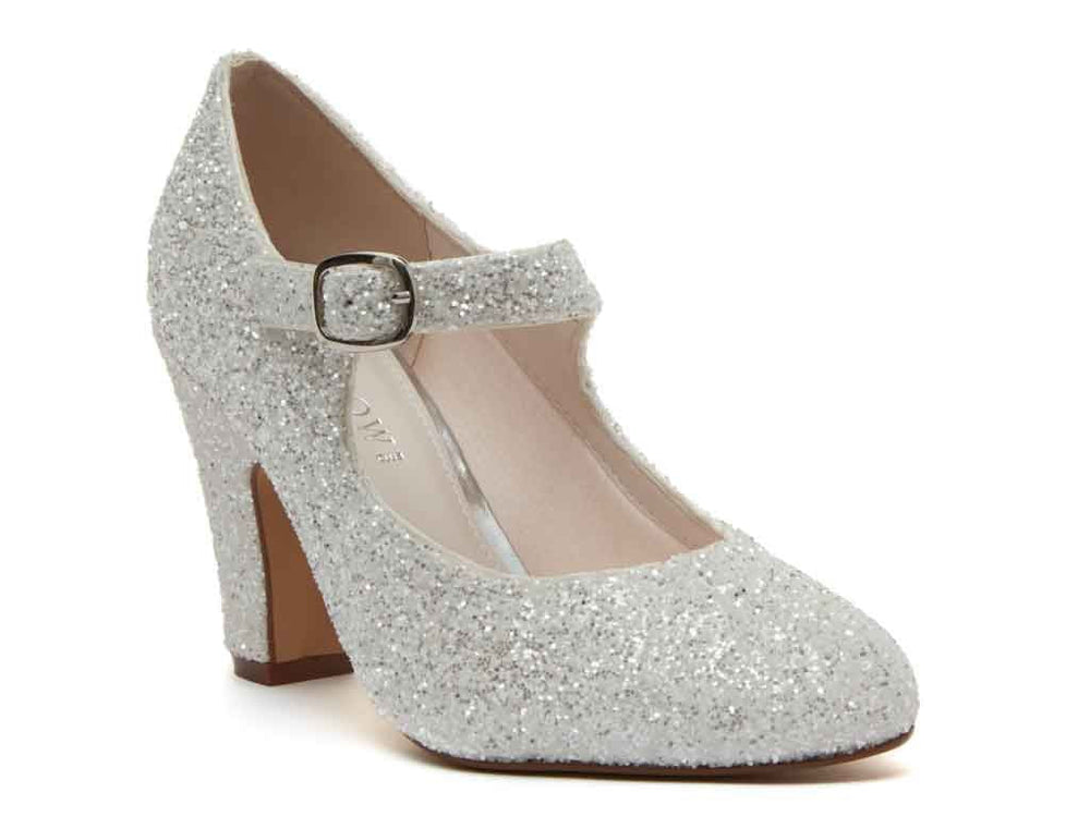 
            
                Load image into Gallery viewer, Mary Jane Wedding Shoes By Rainbow Club, Snow Glitter, Madeline
            
        