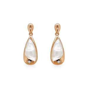 Mother of Pearl Inlaid Teardrop Earrings, Central Park