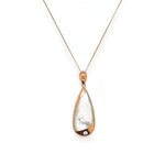 Mother of Pearl Inlaid Teardrop Pendant Necklace