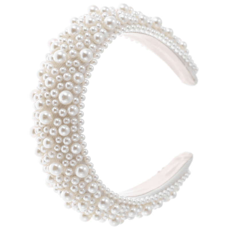 Pearl Bridal Headband, Pearl Wedding Headpiece A9398