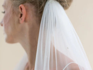 Rainbow Club Chapel Length Wedding Veil with Scattered Pearls Avalanche