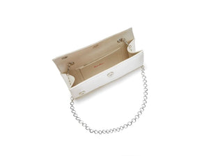 
            
                Load image into Gallery viewer, Rainbow Club Ivory Satin Bridal Clutch Bag Tess
            
        