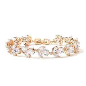 Rose Gold Crystal Wedding Bracelet & Earring Set 7538 ***SALE***