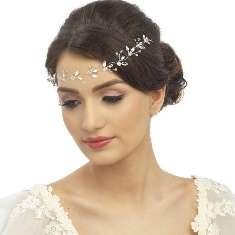 Rose Gold Bridal Hair Vine with Crystals, 1104