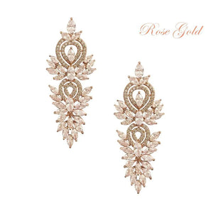 Rose Gold Crystal Chandelier Wedding Earrings 1686
