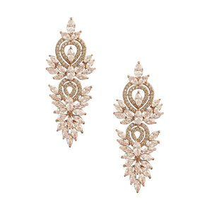 Rose Gold Crystal Chandelier Wedding Earrings 1686