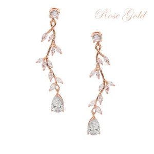 Rose Gold Crystal Chandelier Wedding Earrings 7720