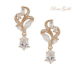 Rose Gold Crystal Drop Wedding Earrings 1685