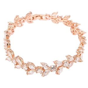 Rose Gold Crystal Wedding Bracelet 7843