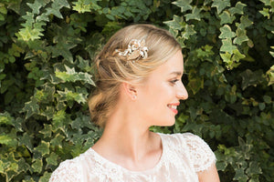 Rose Gold Crystal Wedding Hair Clip, TALLULA