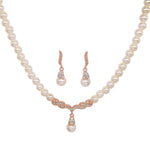 Rose Gold Vintage Inspired Pearl Bridal Jewellery Set 7679