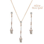 Rose Gold Wedding Jewellery Set with Crystals 1459