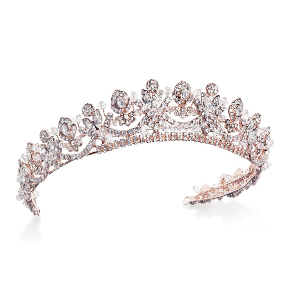 Rose Gold Wedding Tiara, Crystals, Princess Aria