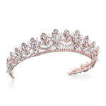 Rose Gold Wedding Tiara, Crystals, Princess Aria