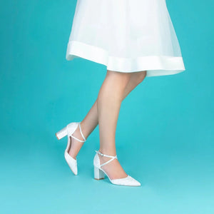 Satin and Lace Wedding Shoe, By Perfect Bridal Company, Maisie Lace