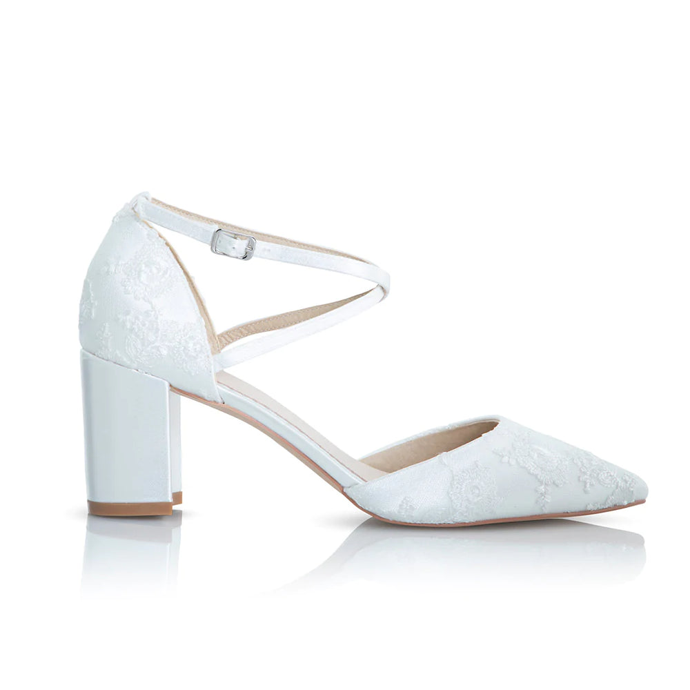 Satin and Lace Wedding Shoe, By Perfect Bridal Company, Maisie Lace