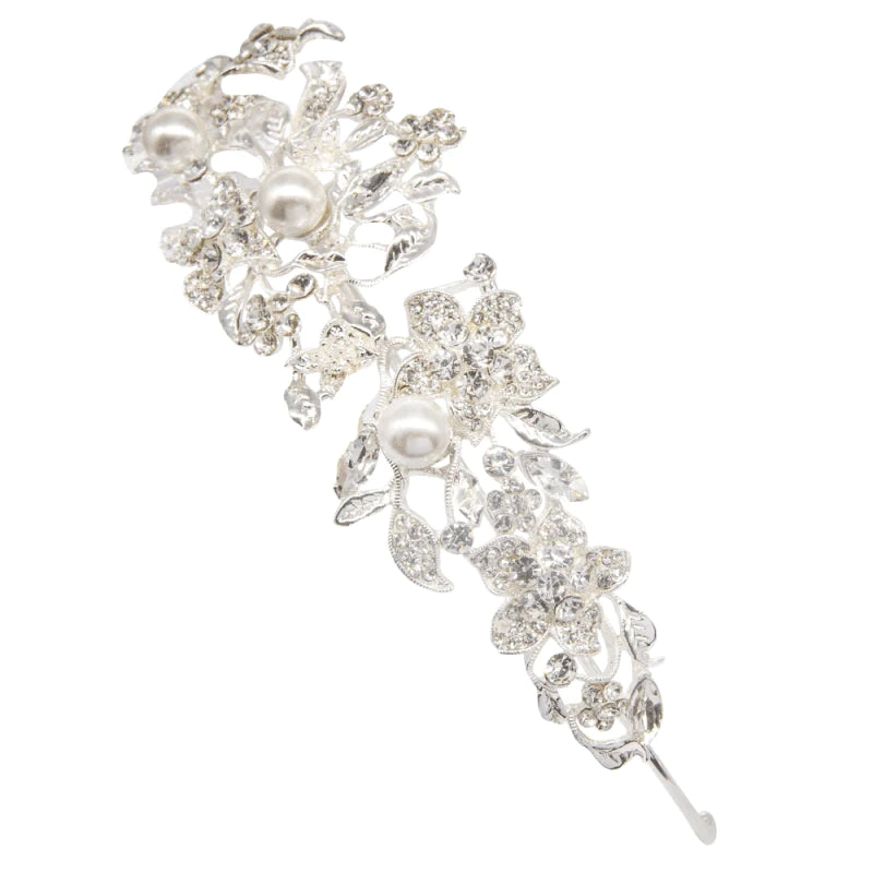 Silver Bridal Headband with Crystals and Pearls 7905 ***SALE***
