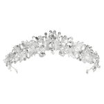 Silver Bridal Tiara with Crystals and Pearls, TT1003