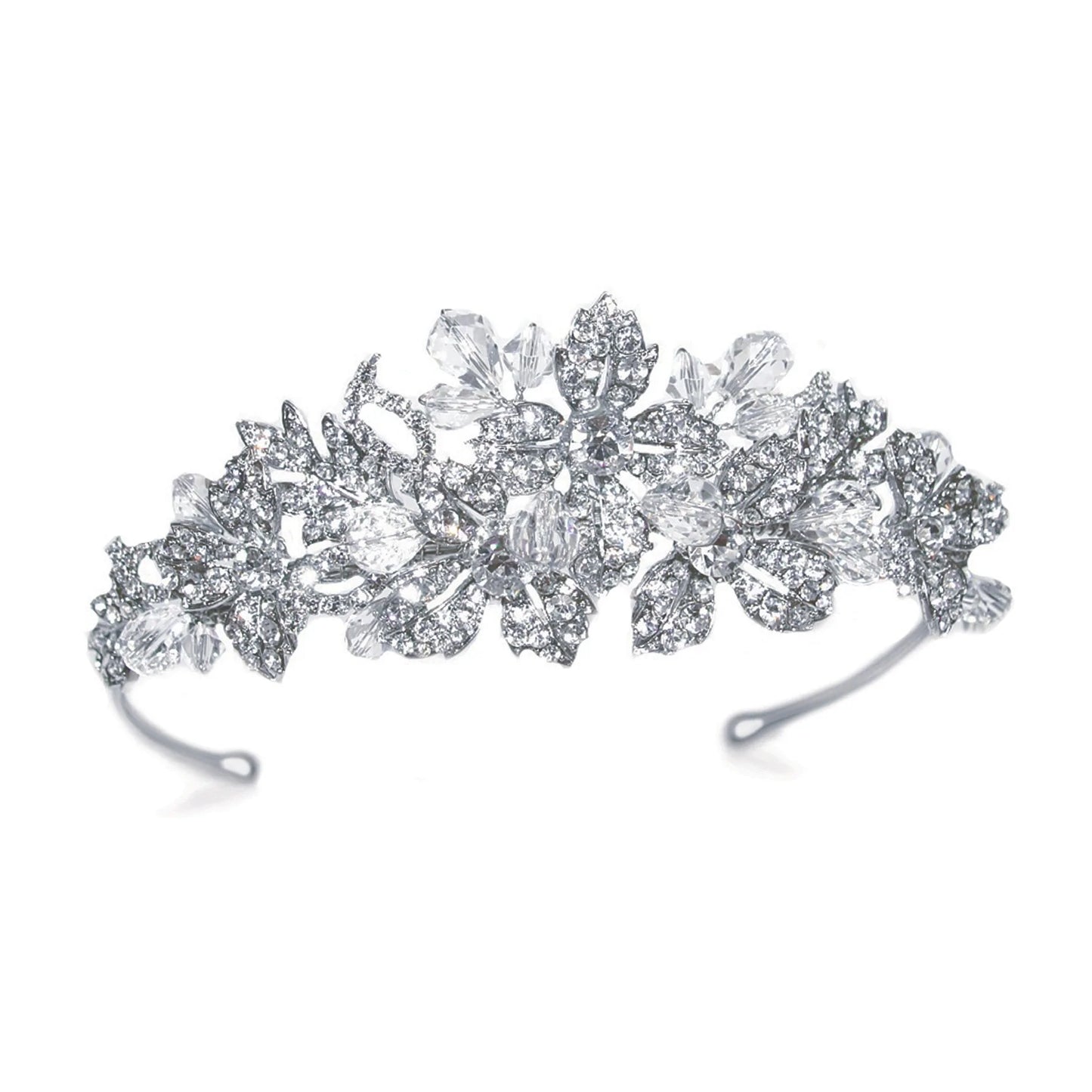 Silver Wedding Tiara with Crystals, SHANNON