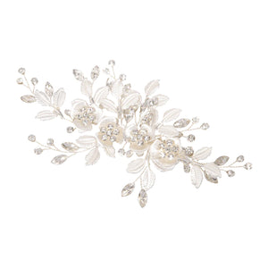 
            
                Load image into Gallery viewer, Silver Bridal Hair Clip with Crystals, A7576
            
        