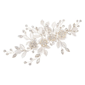 Silver Bridal Hair Clip with Crystals, A7576